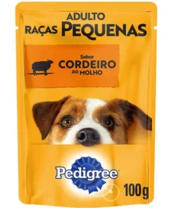 Ração Úmida Pedigree Sachê Cordeiro ao Molho para Cães Adultos de Raças Pequenas