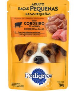 Ração Úmida Pedigree Sachê Cordeiro ao Molho para Cães Adultos de Raças Pequenas