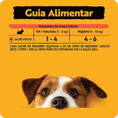 Ração Úmida Pedigree Sachê Cordeiro ao Molho para Cães Adultos de Raças Pequenas